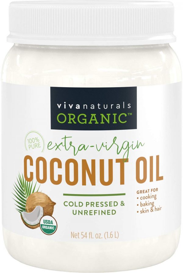 Viva Naturals Aceite de Coco Virgen Extra Orgánico (54 Oz) – Sin Gmo prensado en Frío