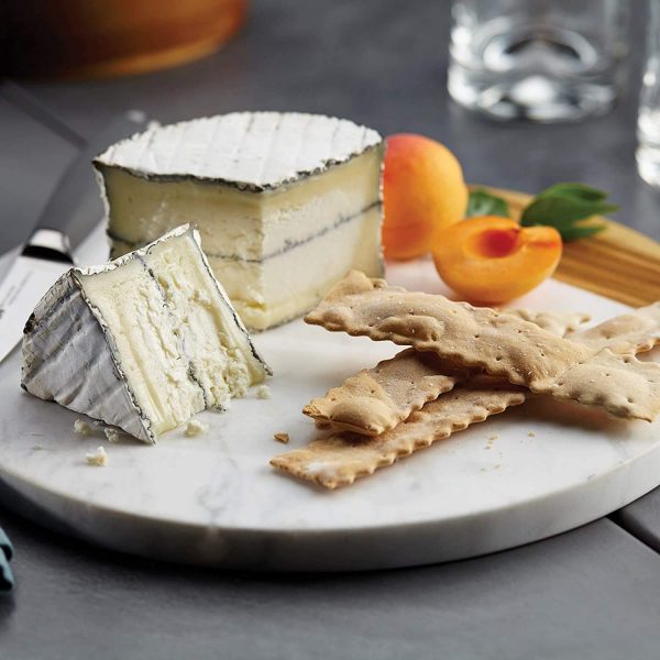 Tabla de queso blanco de mármol | Tabla de cortar | Tabla de cortar | Tabla de servir – Tabla de madera de teca de mármol hecha a mano perfecta para regalar. Decoración de cocina de 10 pulgadas - Imagen 2