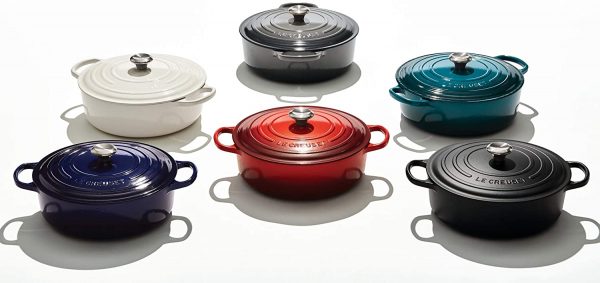Le Creuset - Olla holandesa ancha, redonda y única de hierro fundido esmaltado, de 7.7 litros, color cerceta profundo - Imagen 2