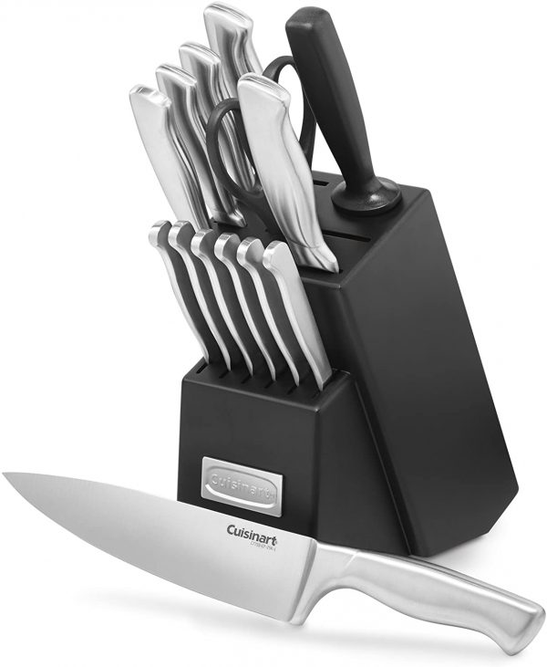 Cuisinart C77SS-15PK - Juego de 15 bloques de mango de acero inoxidable