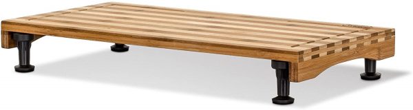Prosumer's Choice - Cubierta de bambú para estufa de doble propósito y tabla de cortar con patas ajustables