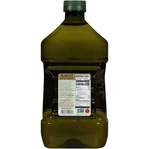 Aceite de Oliva Virgen Extra Pompeian Robusto, Primer Presionado en Frío Sabor Completo de Cuerpo, Perfecto para Aderezos y Adobinados, 101 FL. OZ. - Imagen 2