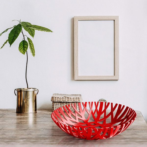 Df - Cesta para frutas y verduras para encimeras, cocina, encimera, decoración del hogar, fabricación europea, color rojo - Imagen 5