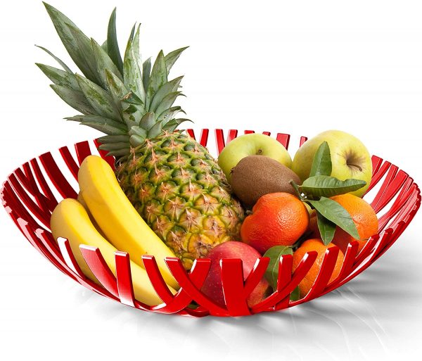 Df - Cesta para frutas y verduras para encimeras, cocina, encimera, decoración del hogar, fabricación europea, color rojo - Imagen 6